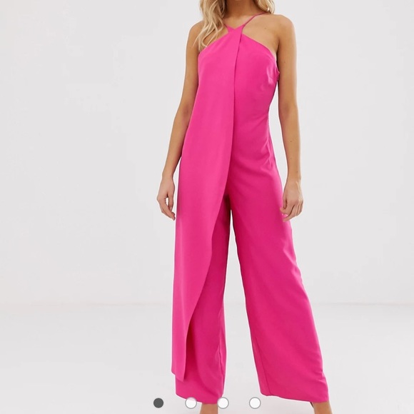 ASOS DESIGN cross front jumpsuit with drape - Picture 2 of 4